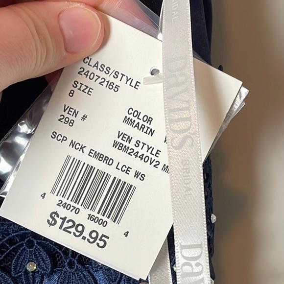 Navy blue satin size 8 prom/ bridesmaids/ formal dress - Picture 11 of 11